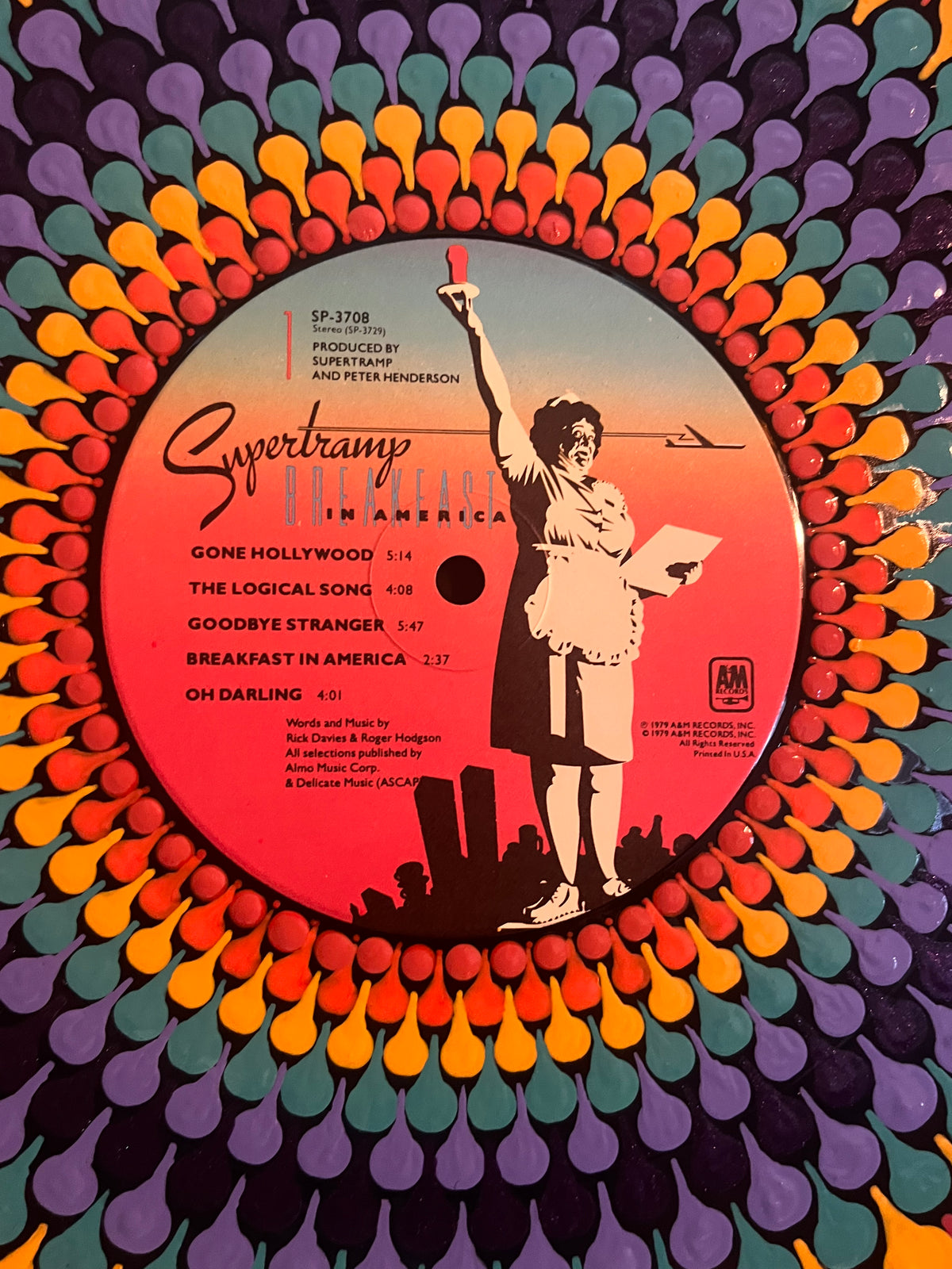 Supertramp - Breakfast In America | Hand-Painted Framed Vinyl Record Art
