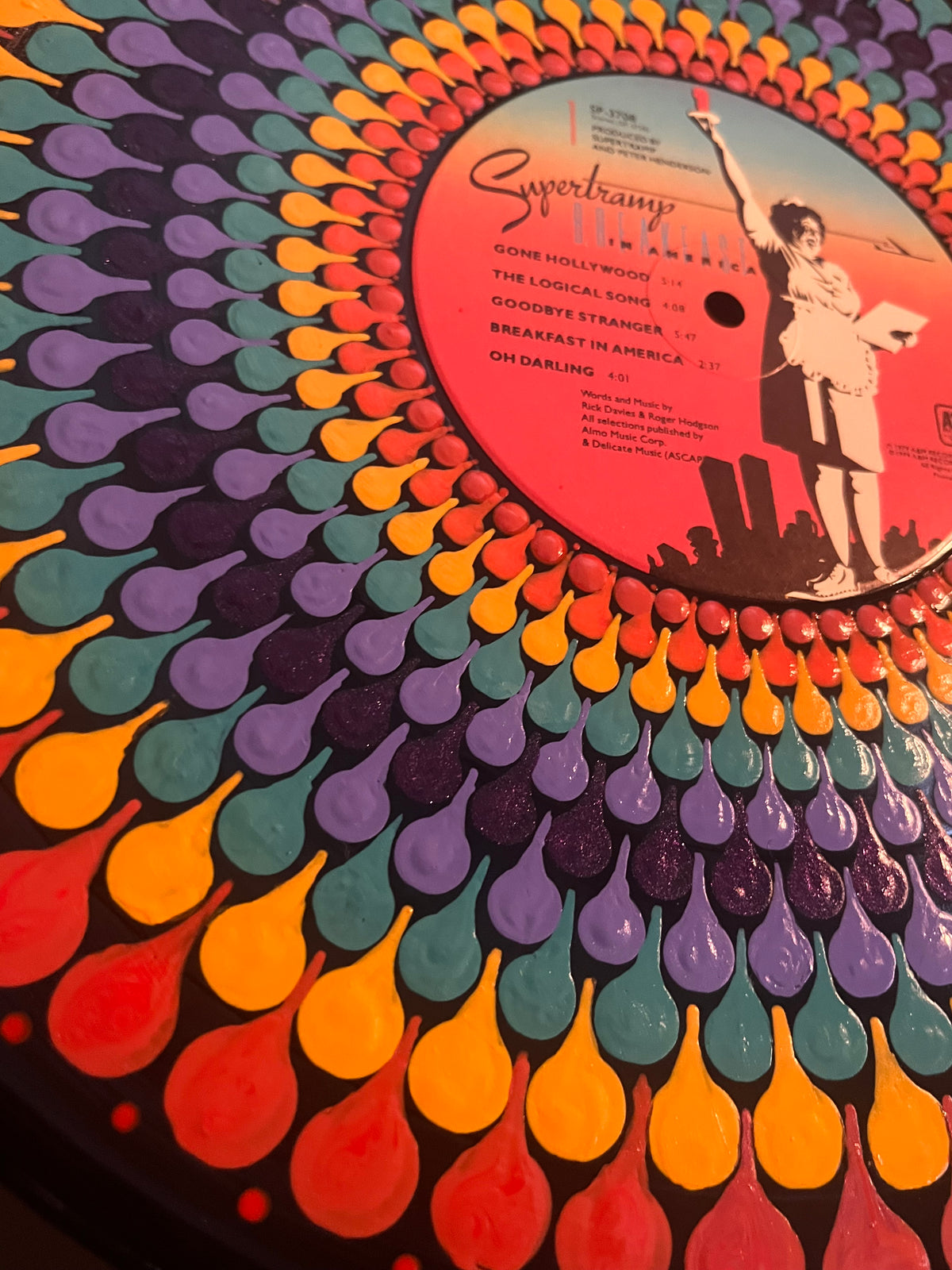 Supertramp - Breakfast In America | Hand-Painted Framed Vinyl Record Art