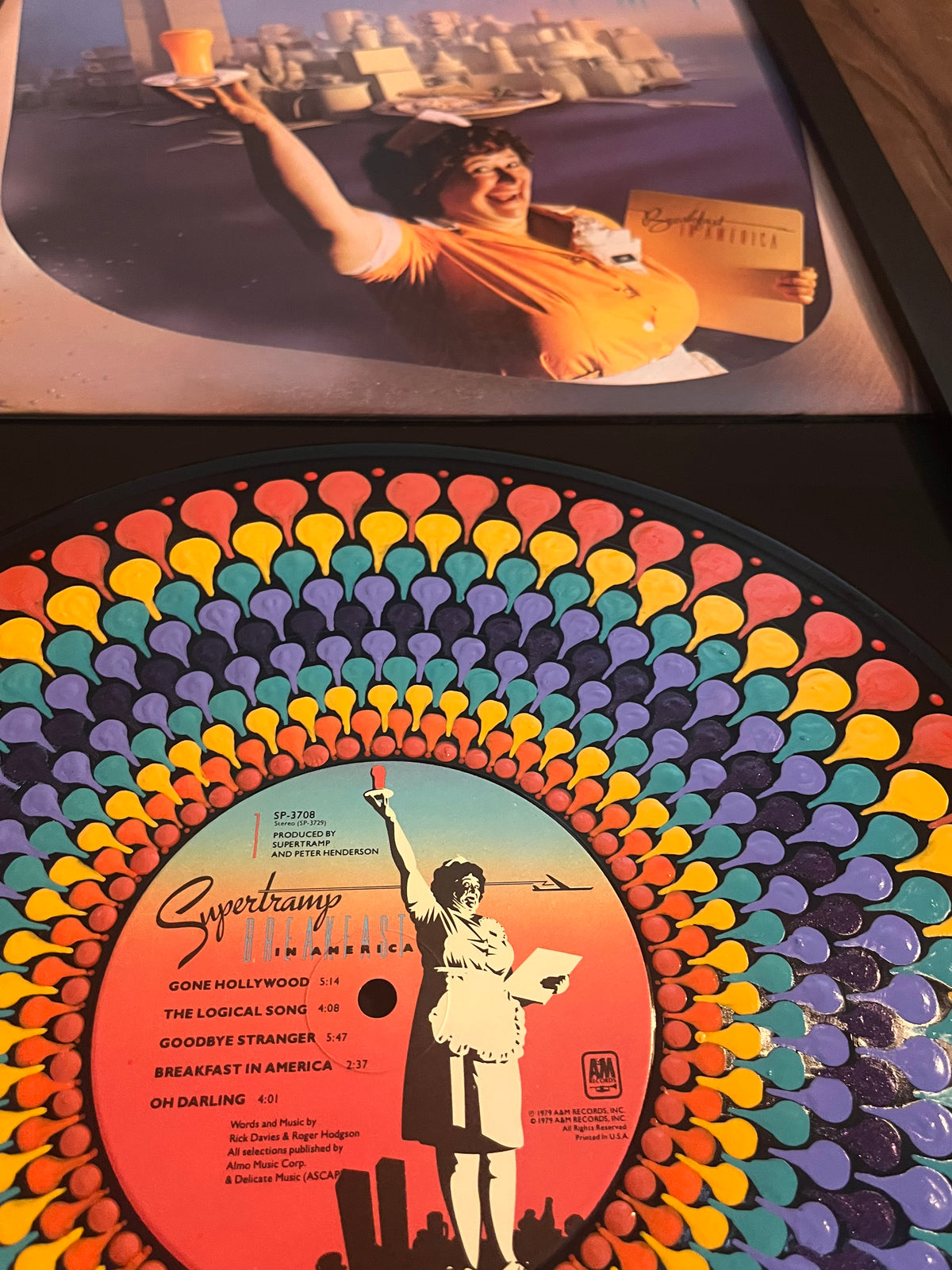 Supertramp - Breakfast In America | Hand-Painted Framed Vinyl Record Art