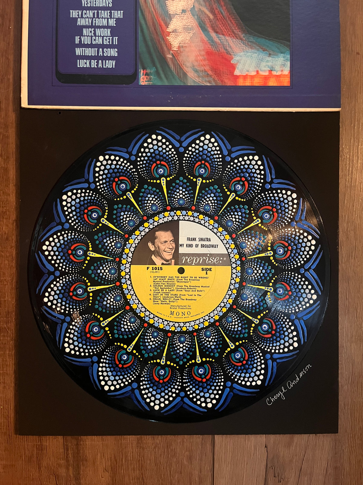 Frank Sinatra - My Kind Of Broadway | Hand-Painted Framed Vinyl Record Art