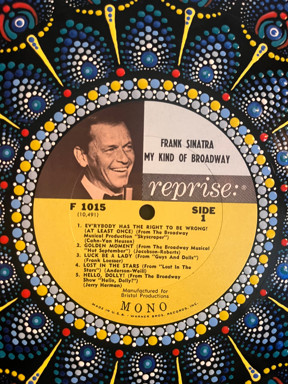 Frank Sinatra - My Kind Of Broadway | Hand-Painted Framed Vinyl Record Art