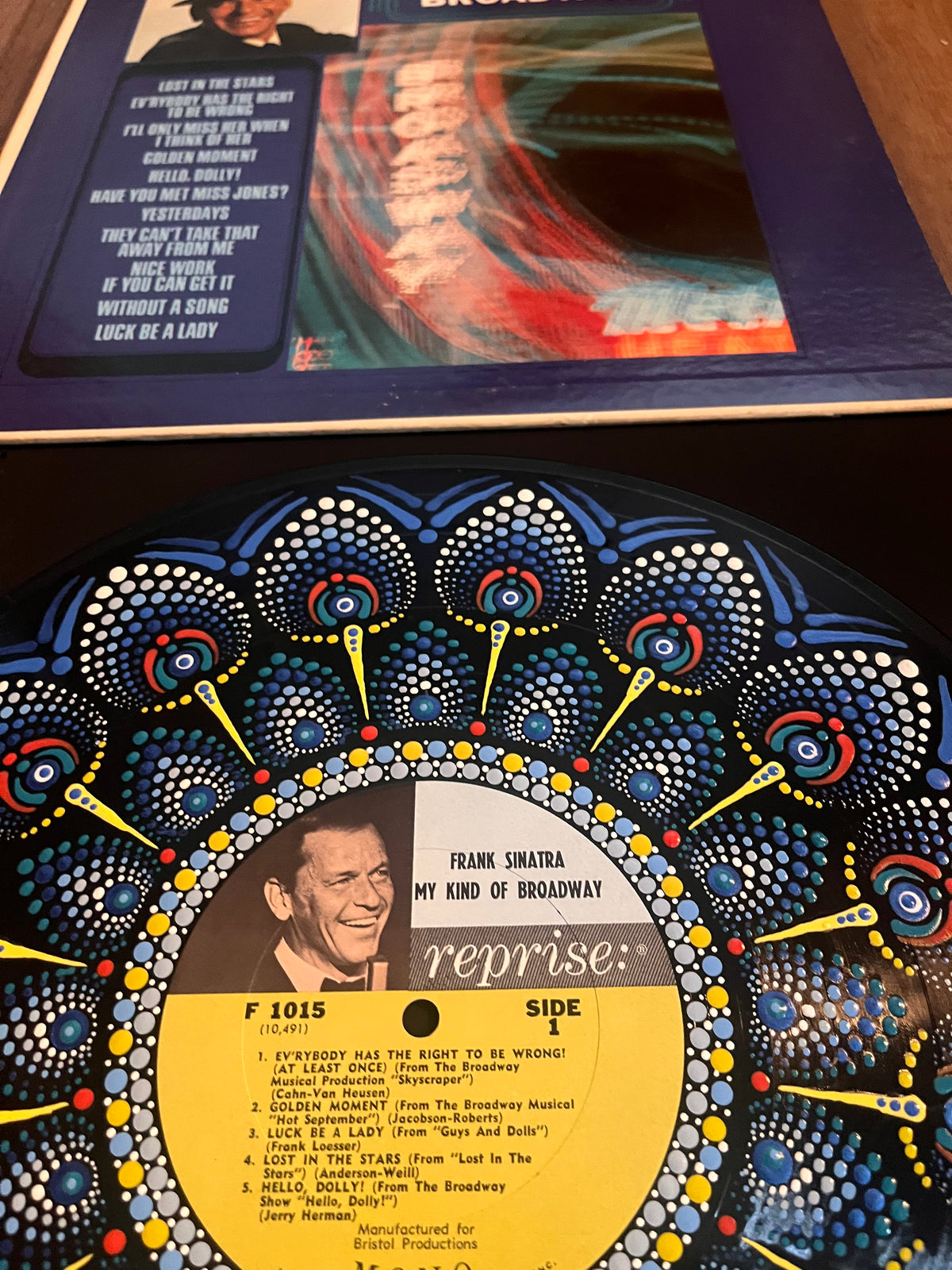 Frank Sinatra - My Kind Of Broadway | Hand-Painted Framed Vinyl Record Art